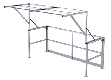 Aluminum Double Wide Mezzanine Safety Gate 42-3/8 In. Handrail Height Silver